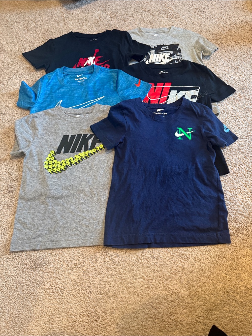 Nike Boys' 6-Pack Graphic Tee Set - Navy, Gray, Black, Blue